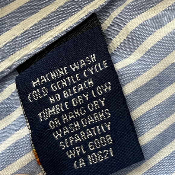 Vintage Panhandle Slim Blue Striped Shirt Button Front 1 Pocket Men's Size XXL - Picture 12 of 12